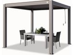 Primeyard Pergola 3X3 M Montanti In Alluminio Con Tetto A Doghe In Alluminio Gazebo Da Giardino Grigio