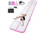 Vevor Tappetino Gonfiabile Per Ginnastica, Pista Per Tumbling Con Pompa Elettrica, 598 X 101 X 10 Cm Tappetini Di Allenamento Per Uso Domestico/Palestra/Yoga/Cheerleading Rosa