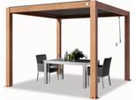 Primeyard Pergola 3X3 M Montanti In Alluminio Look Legno Con Tetto A Doghe In Alluminio Gazebo Da Giardino