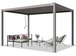 Primeyard Pergola 3X4 M Montanti In Alluminio Con Tetto A Doghe In Acciaio Gazebo Da Giardino Grigio