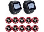 Retekess T128-T117 Cercapersone Per Ristoranti, Sistema Cercapersone Con Tre Modalità Di Promemoria, 2 Ricevitori Orologio E 20 Pulsanti Di Chiamata Clienti Per Bar, Hotel, Cliniche