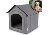 Petsona Grotta Per Cani Cuccia Per Cani Pieghevole Con Tetto Rimovibile Cuccia Per Cani Letto Per Gatti Letto Per Animali Domestici Posto Letto Taglia Xl, Grigio/Medaglioni