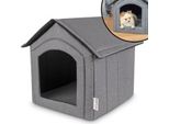 Petsona Grotta Per Cani Cuccia Per Cani Pieghevole Con Tetto Rimovibile Cuccia Per Cani Letto Per Gatti Letto Per Animali Domestici Posto Letto Taglia M, Grigio/Medaglioni