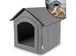 Petsona Cuccia Per Cani Pieghevole Con Tetto Rimovibile Cuccia Per Cani Letto Per Gatti Letto Per Animali Domestici Posto Letto Taglia Xxl, Grigio/Medaglioni