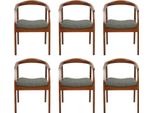 Marrone 6X Sedie Design Soggiorno Sala Da Pranzo Legno Sedia Imbottita Jvmoebel