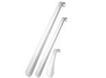 Set Di 3 Calzascarpe In Acciaio Inox [52Cm-42Cm-16Cm] - Calzascarpe In Tre Diverse Lunghezze | Calzascarpe In Metallo | Design Robusto | Calzascarpe In Metallo Con Fori Per Essere Appeso