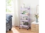 Carrello Da Cucina 'PyhäNtä' Con 4 Cestini 103,5 X 46 X 35 Cm Acciaio Viola