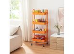 Carrello Da Cucina 'PyhäNtä' Con 4 Cestini 103,5 X 46 X 35 Cm Acciaio Arancione
