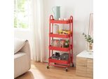 Carrello Da Cucina 'PyhäNtä' Con 4 Cestini 103,5 X 46 X 35 Cm Acciaio Rosso