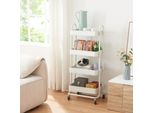 Carrello Da Cucina 'PyhäNtä' Con 4 Cestini 103,5 X 46 X 35 Cm Acciaio Bianco