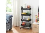 Carrello Da Cucina 'PyhäNtä' Con 4 Cestini 103,5 X 46 X 35 Cm Acciaio Nero