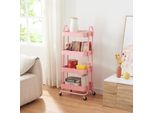 Carrello Da Cucina 'PyhäNtä' Con 4 Cestini 103,5 X 46 X 35 Cm Acciaio Rosa