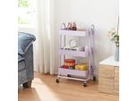 Carrello Da Cucina 'PyhäNtä' Con 3 Cestini 78,5 X 46 X 35 Cm Acciaio Viola