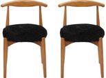 Sala Da Pranzo Legno 2X Sedie Nero Marrone Senza Braccioli Sedia Design Jvmoebel