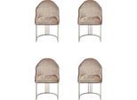 Sedia Da Pranzo Lusso 4X Sedie Tessile Design Metallo Sedia Moderna Mobili Jvmoebel