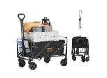 Vevor Carretto A Mano, Carrello Da Spiaggia Con Ruote Da 5 Pollici All-Terrain Robusto Carrello Pieghevole Con Una Capacità Di Carico Di 220 Libbre (100 Kg) E Portabicchieri, Carrello Sportivo Per Campeggio, Shopping
