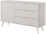 Cassettiera: 3 Cassetti, 1 Anta, Cashmere, Gambe Dorate, 138,2 X 81,2 X 38 Cm