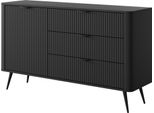 Cassettiera: 3 Cassetti, 1 Anta, Nero, 138,2 X 81,2 X 38 Cm