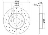 Hella 8DD 355 134-891 - Oe 51885456 Disco Freno Per 500 (312)