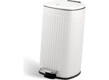 Cestino Eluno, Cestino A Pedale, Cestino Per Cucina, Capacità 9 Litri, Cestino Per Cucina, Bagno, Camera Da Letto Con Contenitore Interno In Plastica Estraibile, Bianco