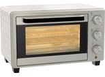 Homcom Mini Forno 21L Forno Per Pizza, Mini Forno Con Teglia, Griglia E Vassoio Per Briciole, Forno Da Tavolo 1400W Con Timer 1H, 100-230 ℃, Metallo, Crema