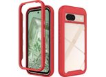 Custodia Google Pixel 8A, Copertura Posteriore Trasparente Ibrida, Robusto Paraurti In Tpu, Custodia Antiurto Per Google Pixel 8A Rosso