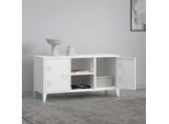 Mobile Tv 'Kotka' A 2 Ante In Metallo 113 X 40 X 58 Cm Bianco