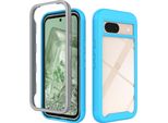 Custodia Google Pixel 8A, Copertura Posteriore Trasparente Ibrida, Robusto Paraurti In Tpu, Custodia Antiurto Per Google Pixel 8A Blu