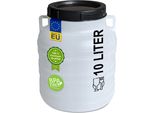 Plasteo® 10 Litri Barile A Collo Largo Naturale Con Coperchio E Manici, Senza Bpa Per Alimenti Barile Da Campeggio Barile Per Crauti Barile Per Mangimi Barile Con Coperchio A Vite