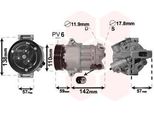 Van Wezel 0100K133 CVC6 Climatizzatore Compressore Climatizzatore Pag 46 R134A Per Fiat Tipo Station Wagon (356) Tipo Hatchback (356) Tipo Berlina (356) Per Alfa Romeo