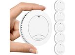 Aroha Pro Safety Mini Rilevatore Di Fumo Sleep Line - Batteria Da 10 Anni - Sensore Fumo - Allarme Anticendio - 5 Pezzi