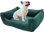 Letto Per Cani Cani Di Piccola Taglia Divano Per Cani Cesto Per Cani Con Bordi Rialzati ( 58 X 47 Cm Verde Bottiglia )
