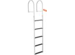 Vevor Scaletta Da Pontile 5 Gradini Rimovibili Capacità Di Carico 227 Kg, Scaletta Per Barche Da Pontone In Lega Di Alluminio Con Gradino Largo 8 Cm E Tappetino In Gomma Antiscivolo, Per L'imbarco Su Barche/Laghi/Piscine/Mare