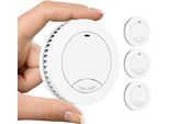 Aroha Pro Safety Mini Rilevatore Di Fumo Sleep Line - Batteria Da 10 Anni - Sensore Fumo - Allarme Anticendio - 3 Pezzi