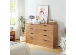 Cassettiera 'Varkaus' Con 8 Cassetti 90 X 140 X 40 Cm Effetto Rovere
