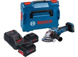 Bosch Gws 18V-15 Psc Smerigliatrice Angolare Professionale A Batteria 18 V 125 Mm Biturbo Brushless + 2X Batteria Procore 8,0 Ah + Caricatore + L-Boxx