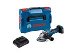 Bosch Gws 18V-15 Psc Smerigliatrice Angolare Professionale A Batteria 18 V 125 Mm Biturbo Brushless + 1X Batteria Ricaricabile Procore 4,0 Ah + L-Boxx - Senza Caricabatterie