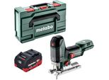 Metabo St 18 Lt 130 Bl Seghetto Alternativo A Batteria 18 V 130 Mm Senza Spazzole + 1X Batteria Lihd 5,5 Ah + Metabox - Senza Caricabatterie
