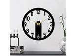 Opviq, Collegato, Orologio Decorativo Da Parete In Metallo, Nero, 100 % Metallo, 48 X 48 Cm