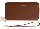 Lazarotti Portafoglio Bologna Leather Double Zip Around Wallet Brown Marrone