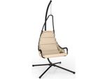 Sedia Sospesa Costway Con Struttura E Sedile Imbottito Extra Large, Altalena Sospesa Beige
