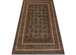 Tappeto Di Lana Kashqai 4349 400 Orientale, Cornice Verde Verde 80X160 Cm