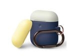 Elago Duo Hang Custodia Di Ricarica Wireless Per Airpods 2 / Airpods 1 Corpo - Indaco / Top Classic Bianco E Giallo