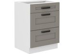 Armadietto Con Cassetti Laili - Larghezza 60 Cm, Grigio Chiaro / Bianco