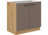 Armadietto Inferiore A Doppia Anta Balija - Larghezza 80 Cm, Grigio Tartufo / Rovere Artisan