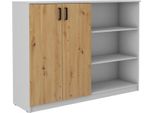 Armadietto Con Scansia Mabaka - Grigio / Rovere Artisan