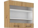 Armadietto Superiore Vetrato Malila - Larghezza 80 Cm, Rovere Artisan