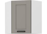 Armadietto Superiore Ad Angolo Laili - 60X60 Cm, Grigio Chiaro / Bianco