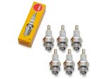 Set Di Candele Di Accensione Ngk 6X BPMR7A Interferenza Soppressa, Distanza Tra Gli Elettrodi 0,75 Mm, Potere Calorifico 7, 4345 / 4626 / 4647 / 5959 / 6703 Per Decespugliatori Decespugliatori Motoseghe