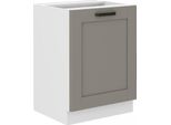 Armadietto Inferiore Ad Anta Singola Laili - Larghezza 60 Cm, Grigio Chiaro / Bianco